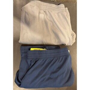 Lot of 2 Under Armour Workout Pants Lightweight Gray & Black 3XL Blue & Gray 2XL